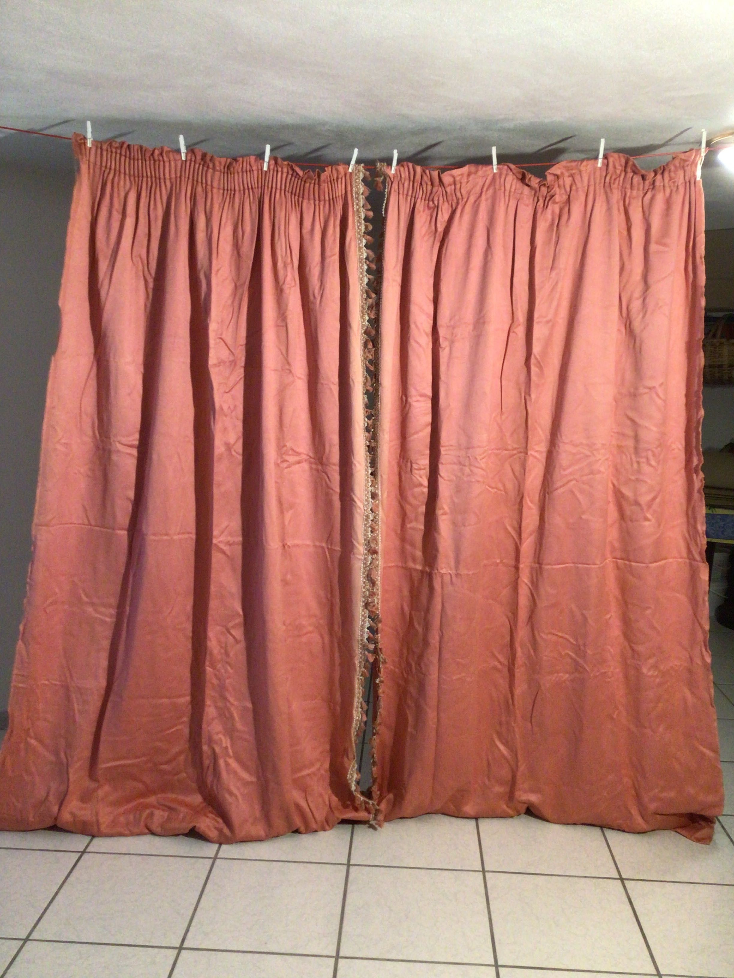 Cortinados 4 pendentes, cor rosa claro