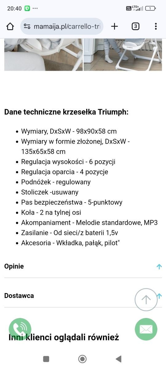 Krzesełko do karmienia Carrello Triumph 3w1