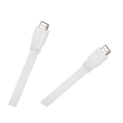 Kabel Hdmi-Hdmi Płaski Biały 2.0V 1.8M