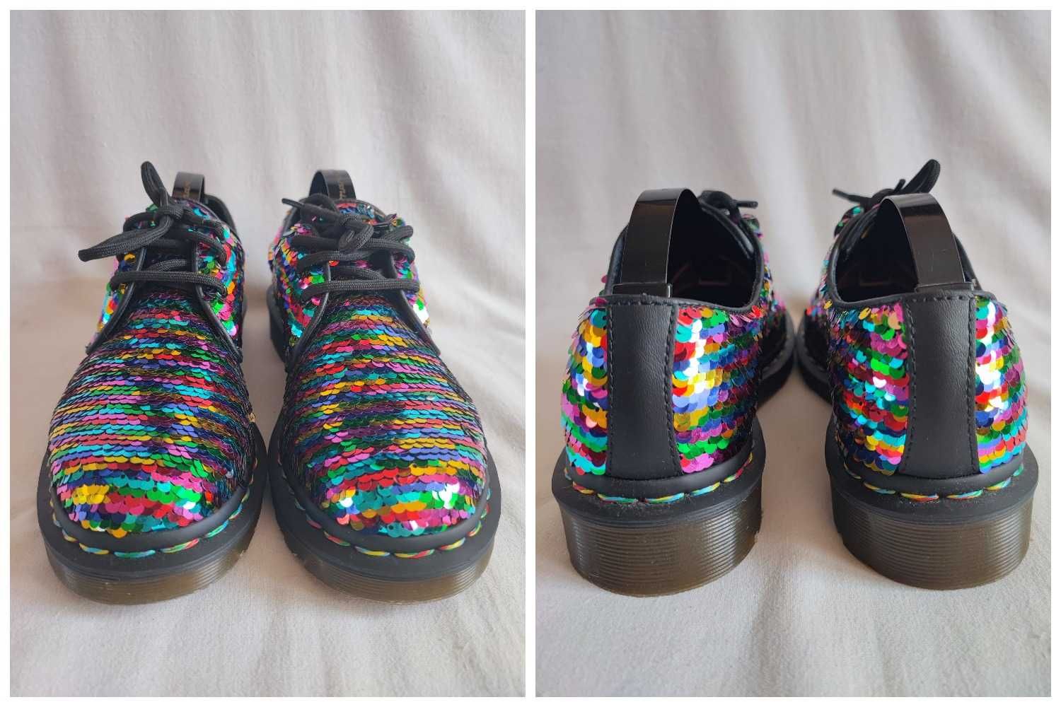 Туфли женские Dr Martens Rainbow Sequined Oxfords Размер 37 (23,5 см)