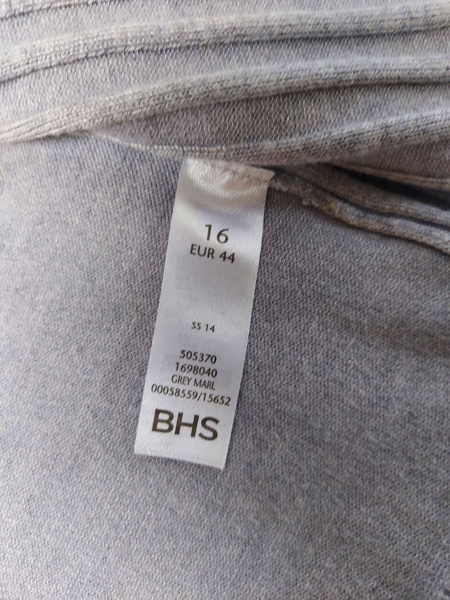 Szary kardigan narzutka sweterkowa dzianinowa z wiskoza BHS 2XL44
