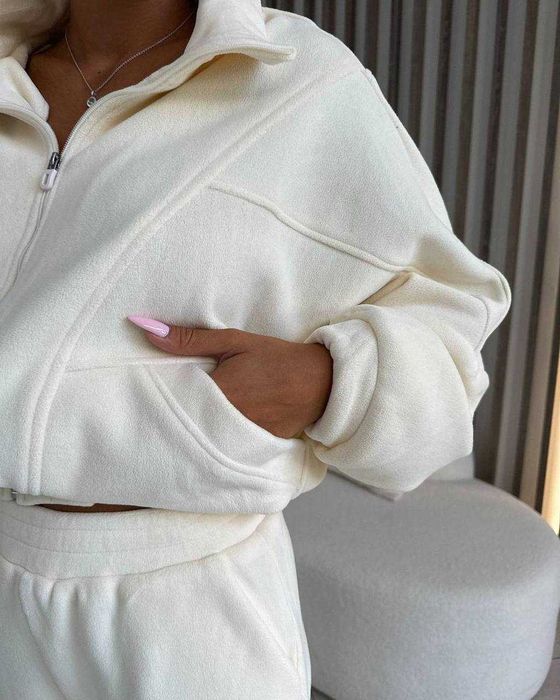 Костюм Фліс — Штани + Зіп Худі — Худі на замку — XS - XL