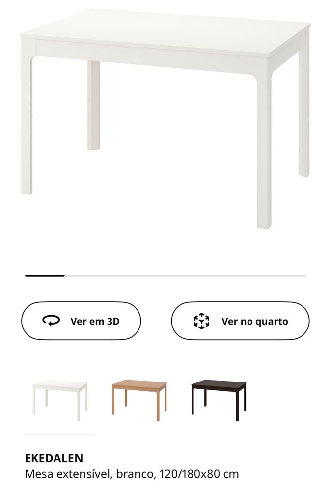 Vendo mesa de refeição extensivel Branca IKEA