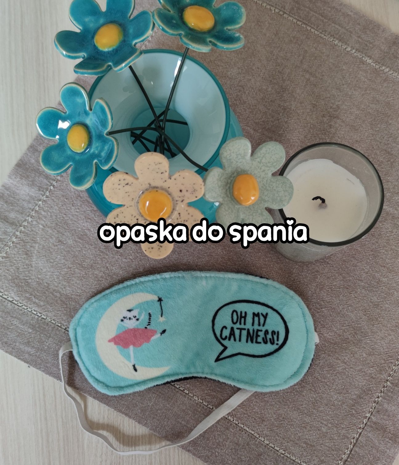 turkusowa opaska do spania