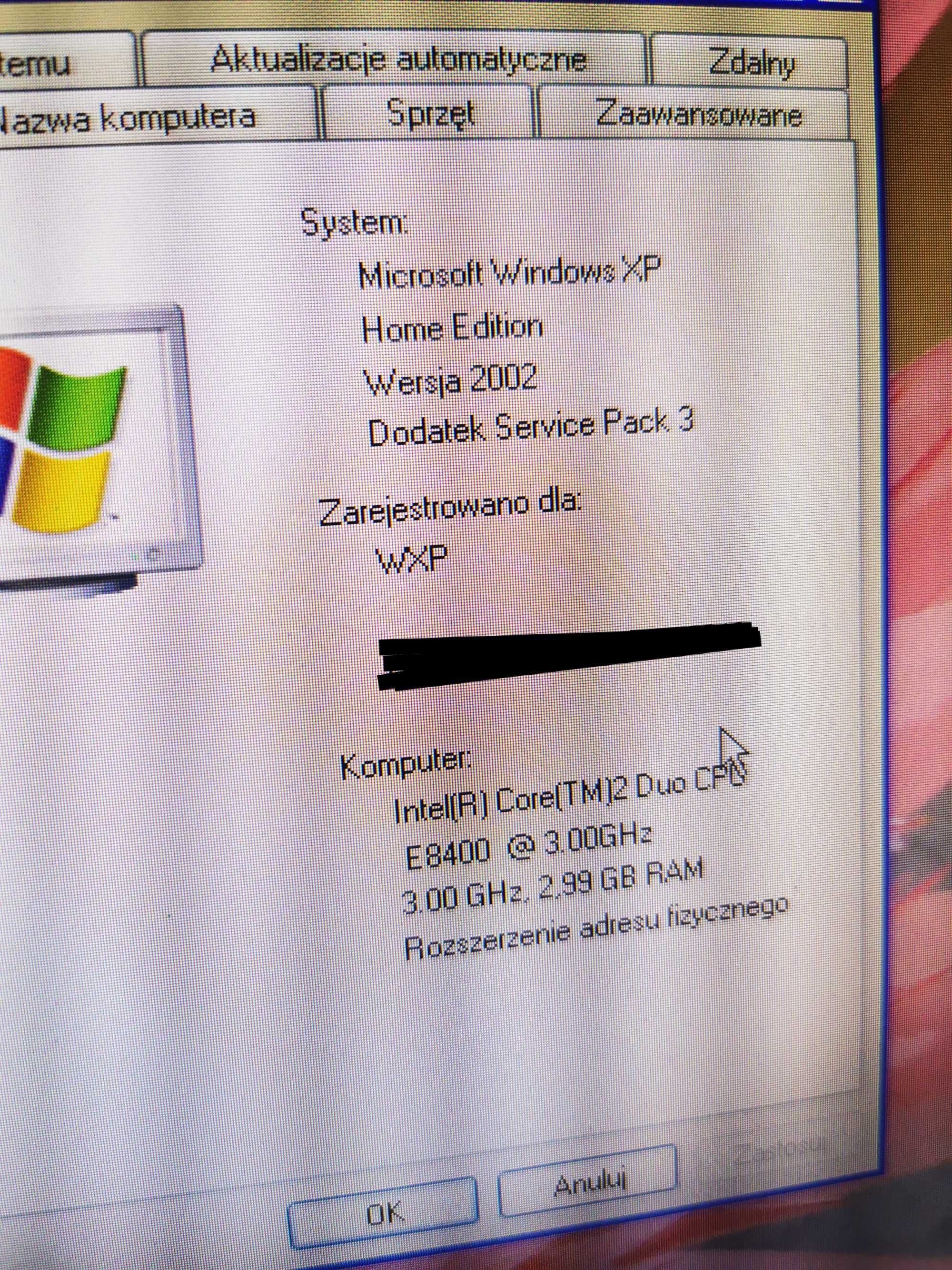 Komputer stacjonarny Core2 Duo E8400  Dysk SSD 120Gb / Monitor 15'
