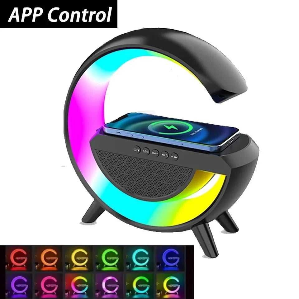 Lampka Led RGB z ładowarką indukcyjną bezprzewodową radiem głośnikiem