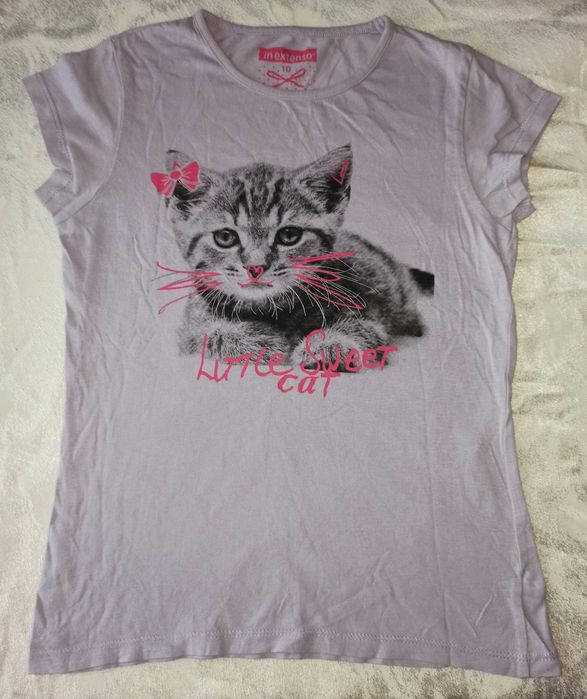 Bluzka fioletowa z kotem