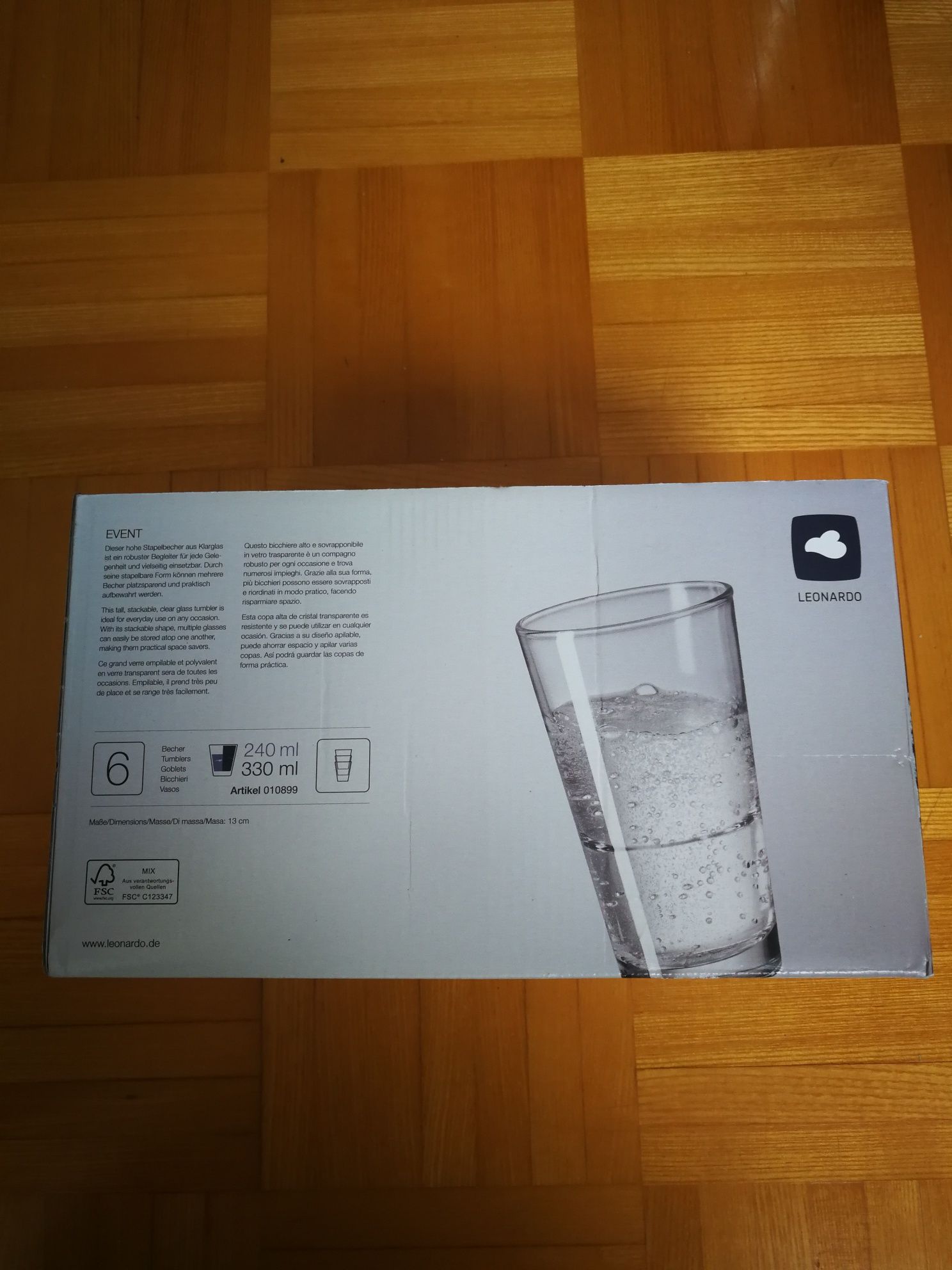 Szklanki Event Leonardo Święta Boże Narodzenie, komplet 6 szt.Nowe