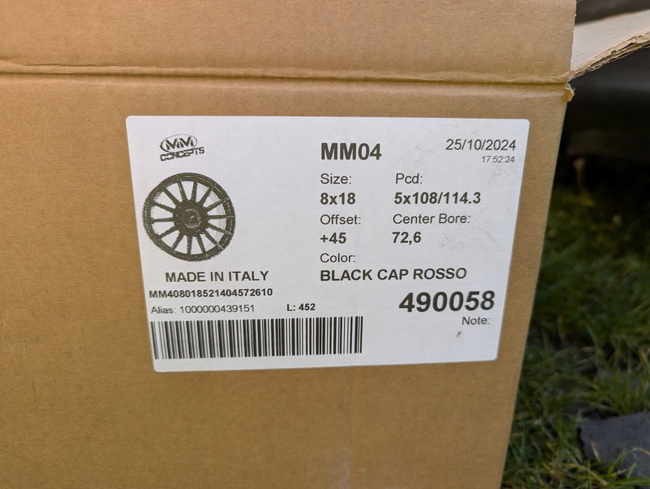Диски MM Concept 8Jx18 5x114.3/108 ET45 Ford Volvo Hyundai Mazda Нові!