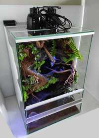 Terrarium z pełnym wyposażeniem dla jaszczurki, TW63STL, AquaWaves