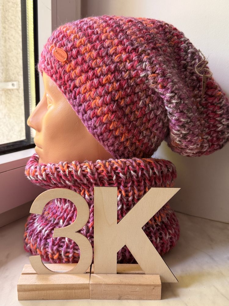 Komplet czapka i komin handmade