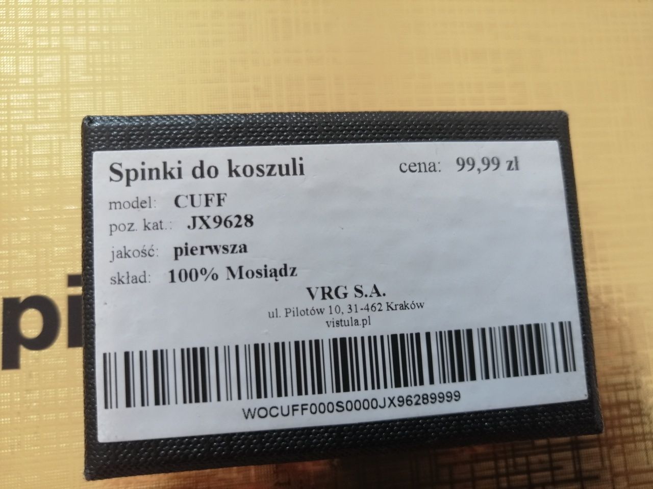 Wólczanka spinki do mankietów