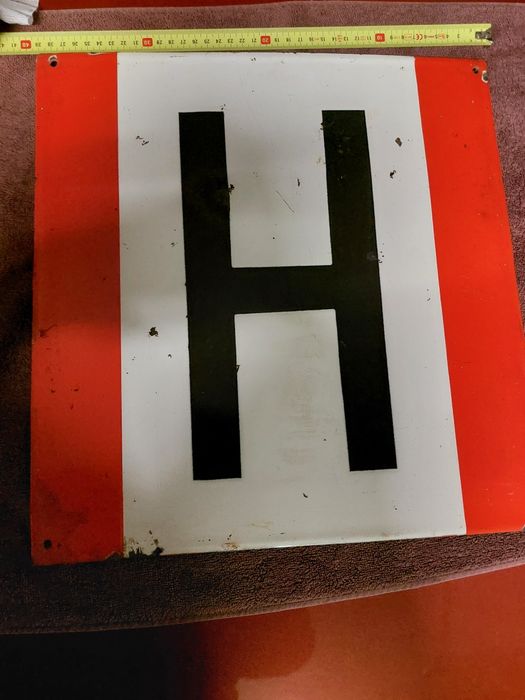 Stara tablica emalia gruba H