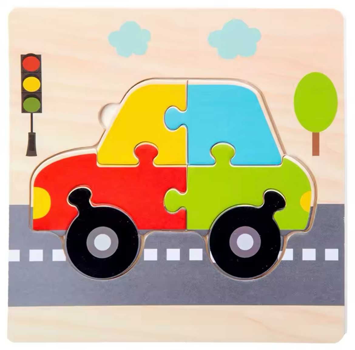 Nowa układanka puzzle dla dzieci! Słoń / Koparka / Panda / Ryba / Auto