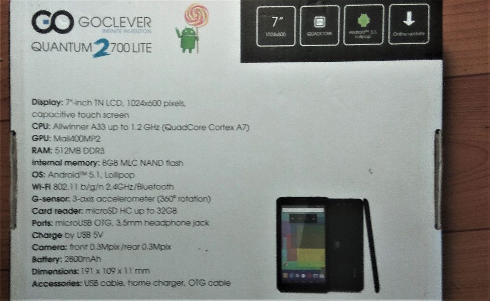 Планшет Goclever quantum 2700 lite не включается