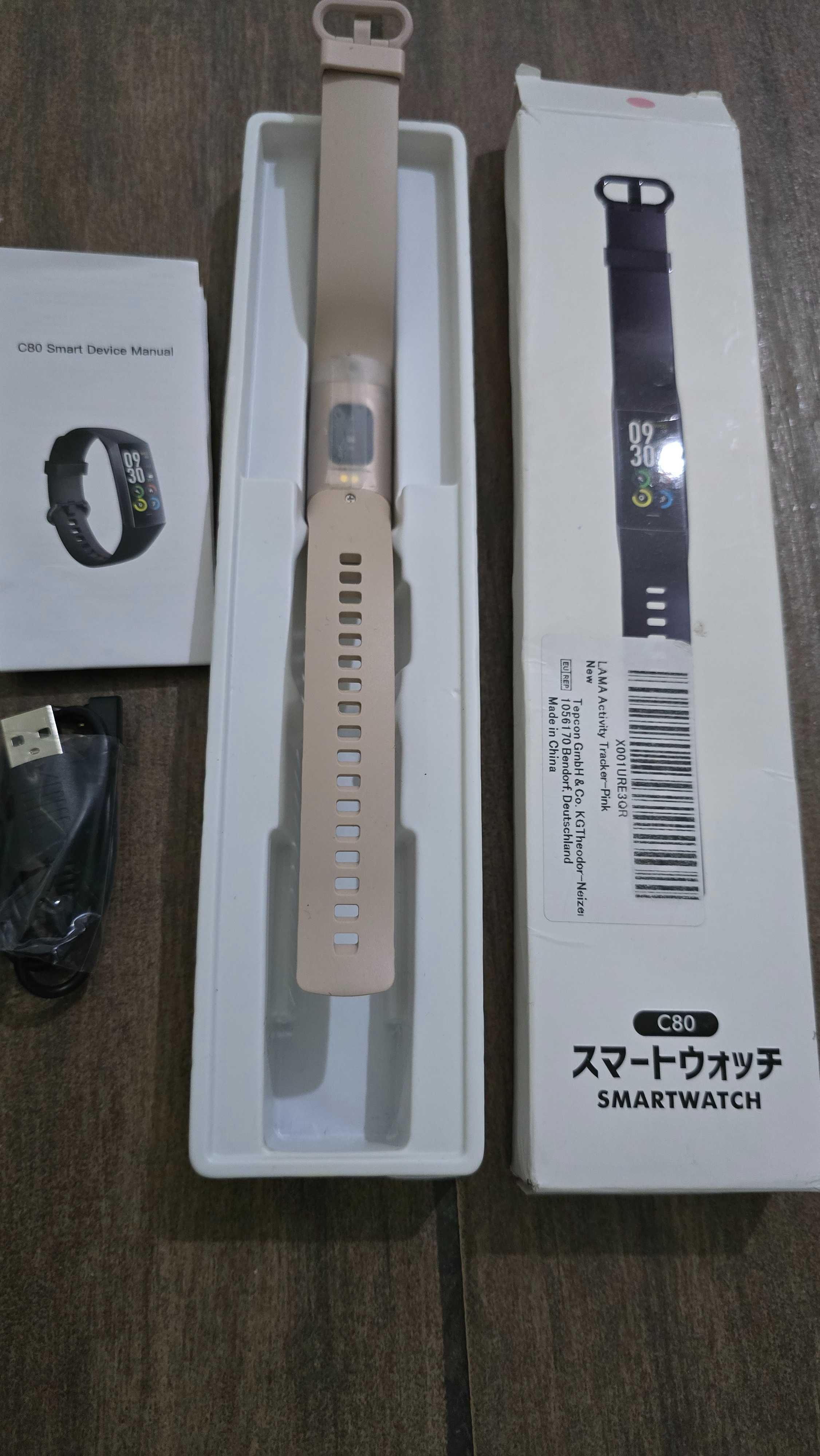 LAMA C80 Activity Tracker Fitness Smartwatch Powiadomienia Monit Tętna