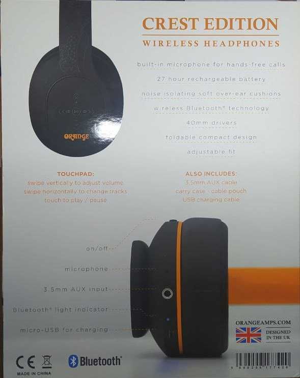 Bluetooth-навушники Orange Crest Edition Headphones(як Marshall Major)