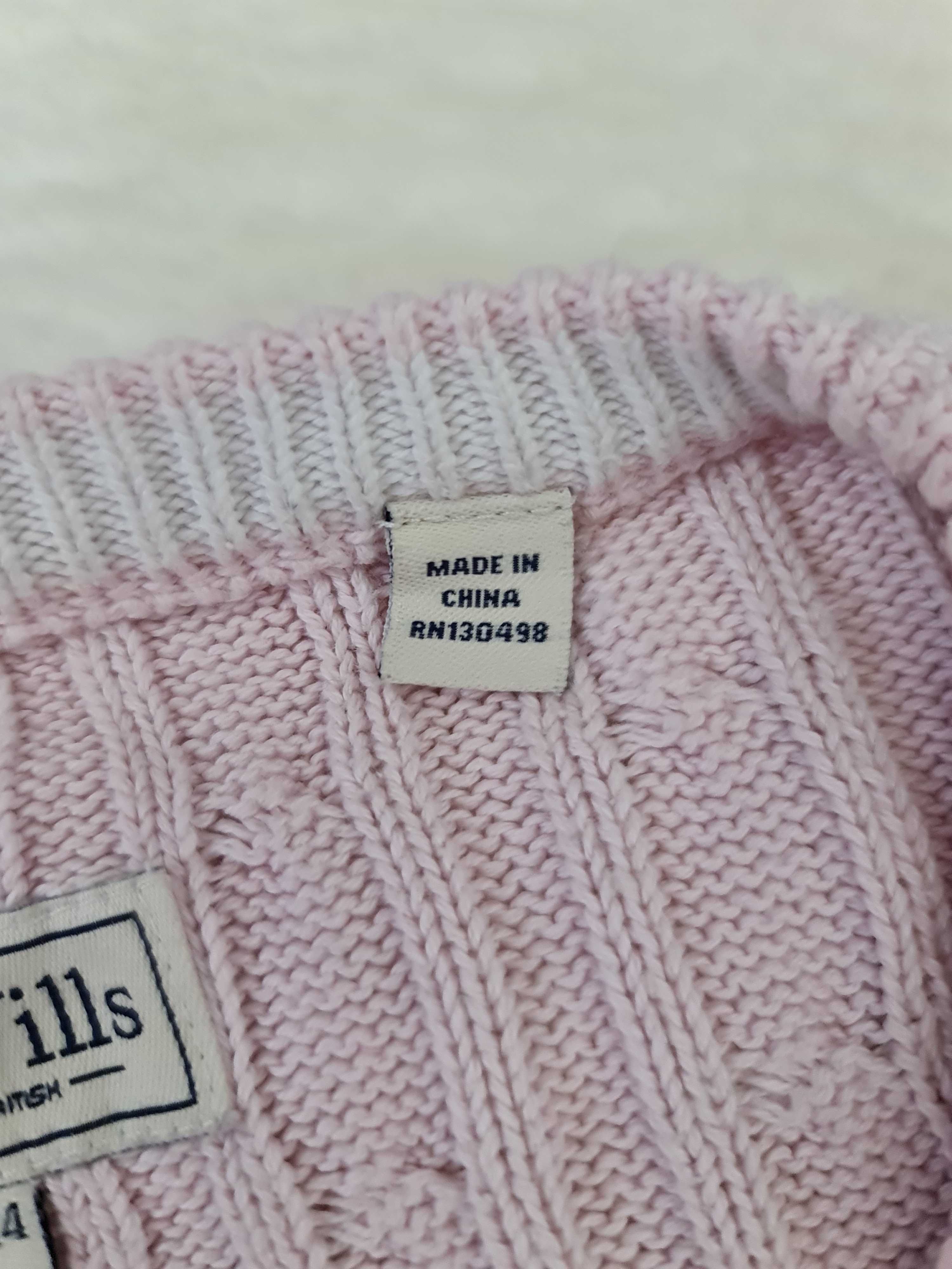 Sweter Jack Wills Różowy , Pudrowy Róż Rozmiar M 100% Bawełna Sweterek