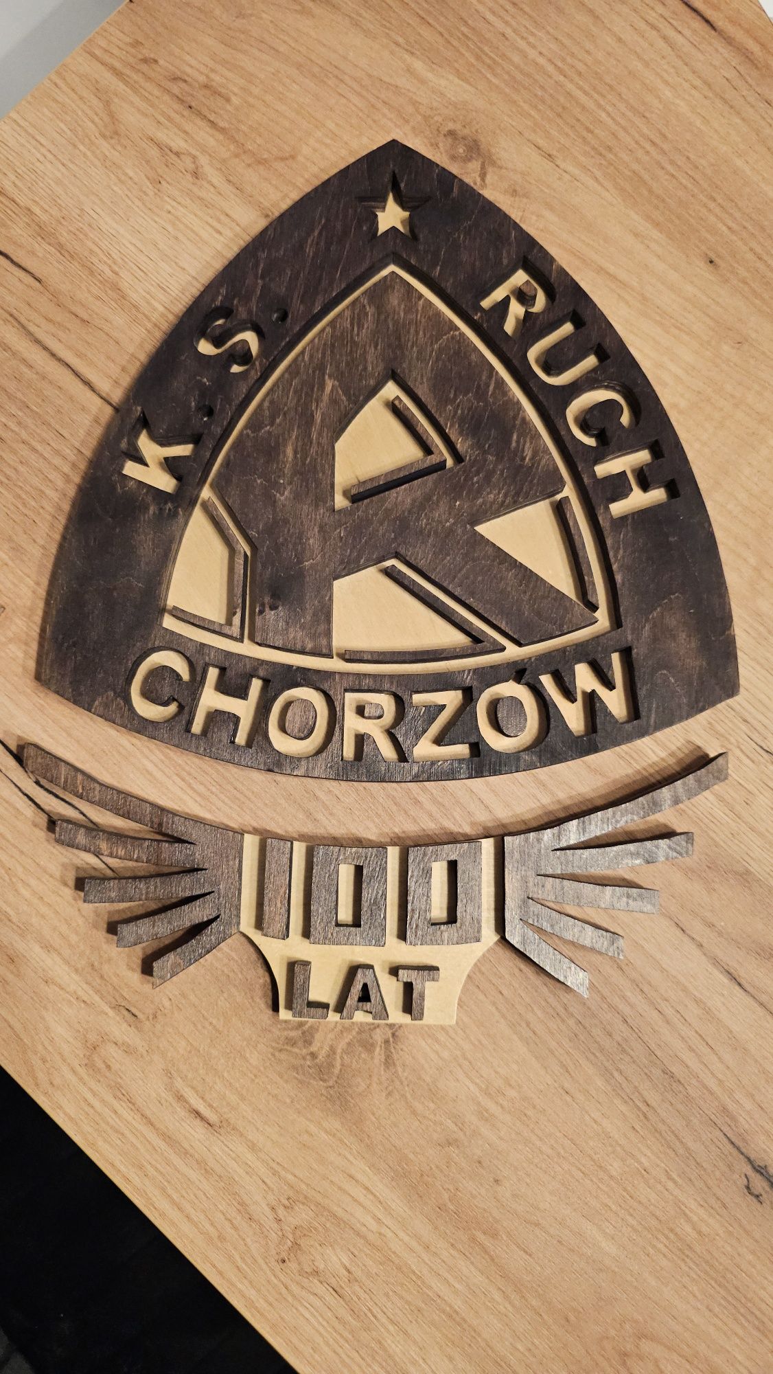 Herb Ruchu Chorzów 100 lat ręcznie robiony