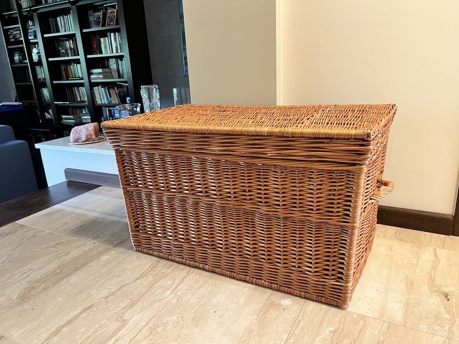 Duży kufer wiklinowy skrzynia z wikliny 90 x 53 x 53 cm