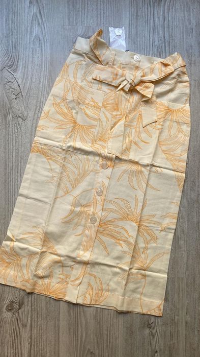 Юбка миди Mango хлопок