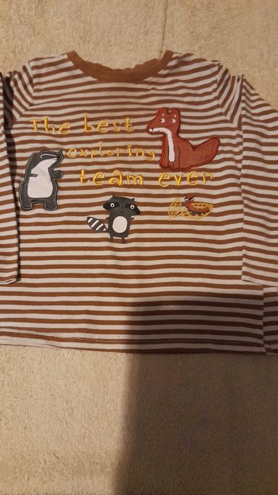 bluzka roz98cm w paski białobrązowe