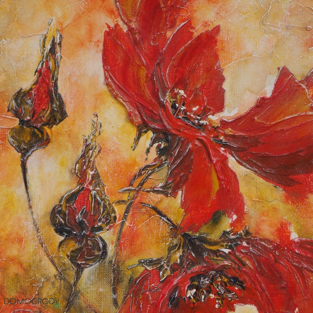 Obraz akryl na płótnie „Owoce dzikiej róży” Grażyna Petryszak 2010 r.