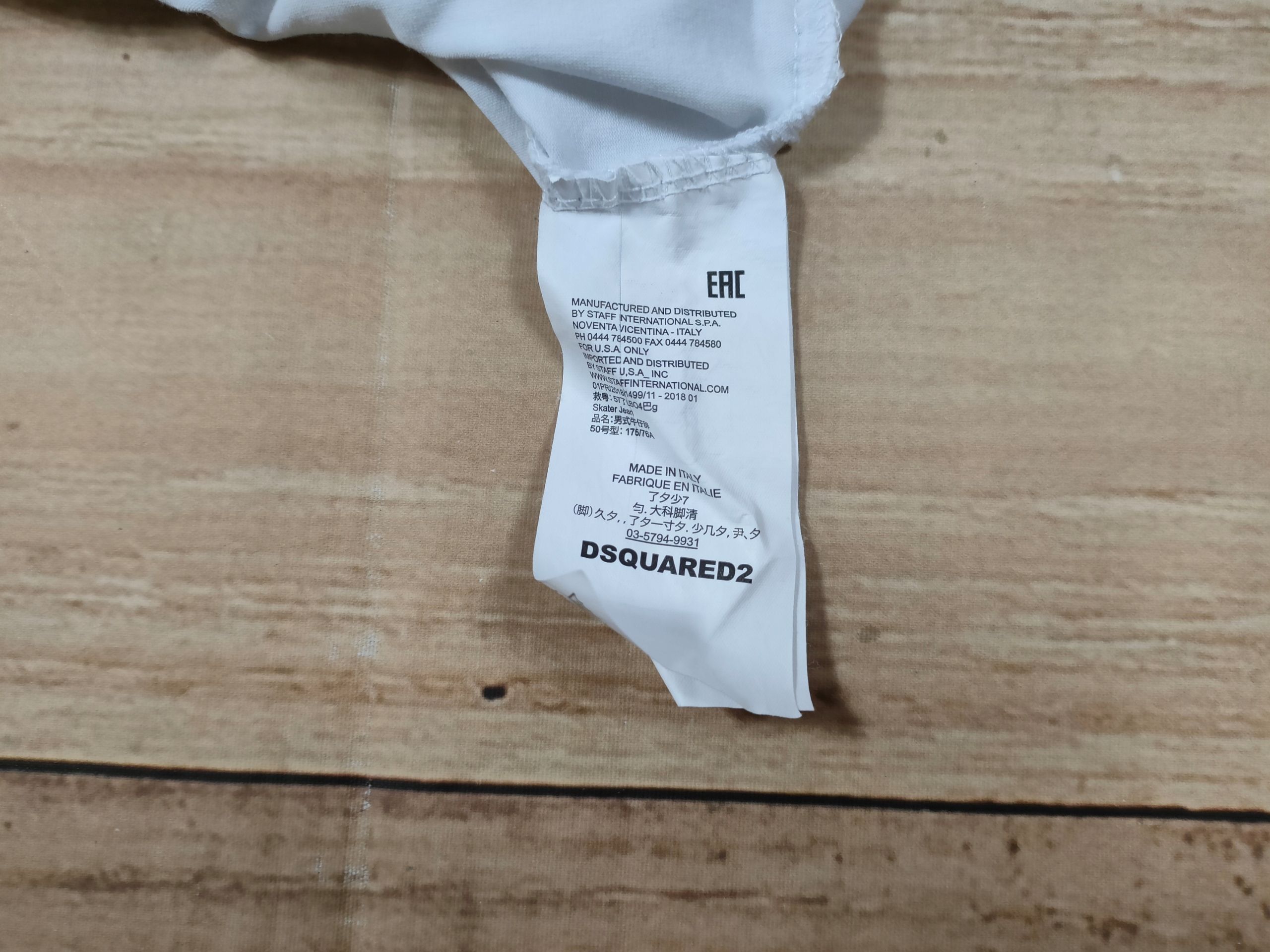 DSQUARED2 Koszulka Męska T-Shirt Biała Logowana r. S/M