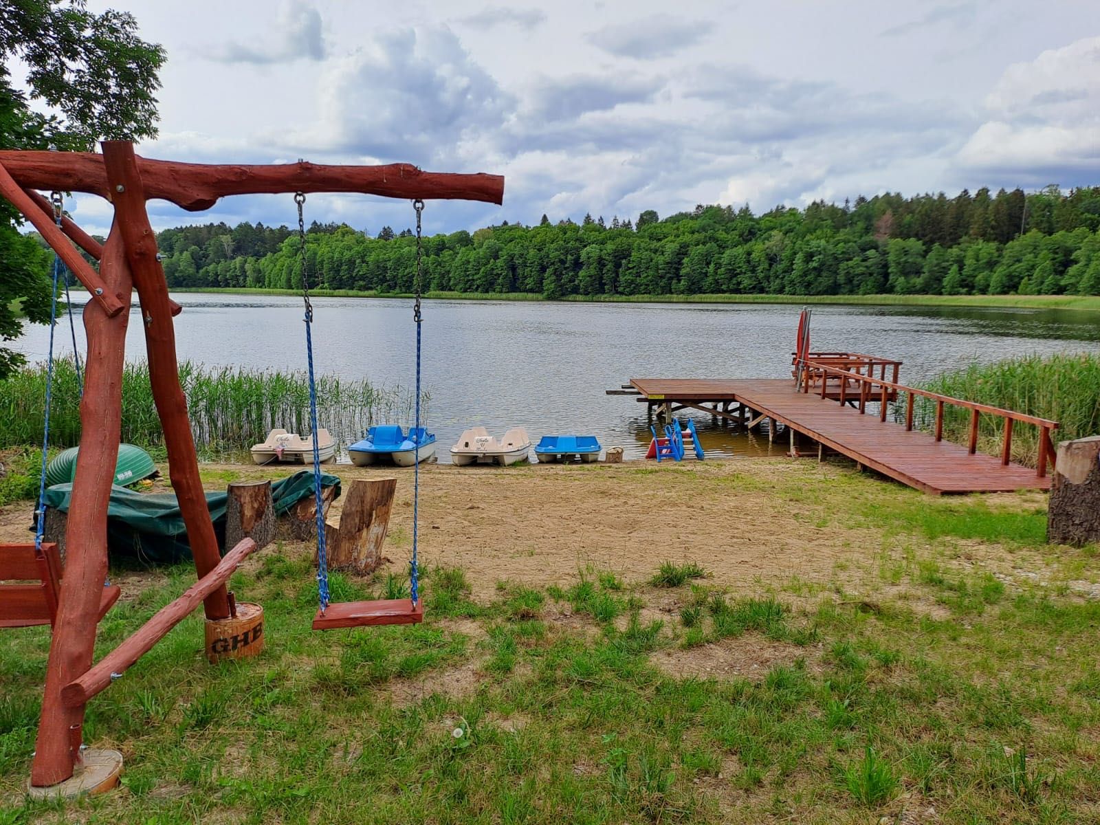 Domek na Mazurach „Chata u Stacha“ z dostępem do prywatnej plaży