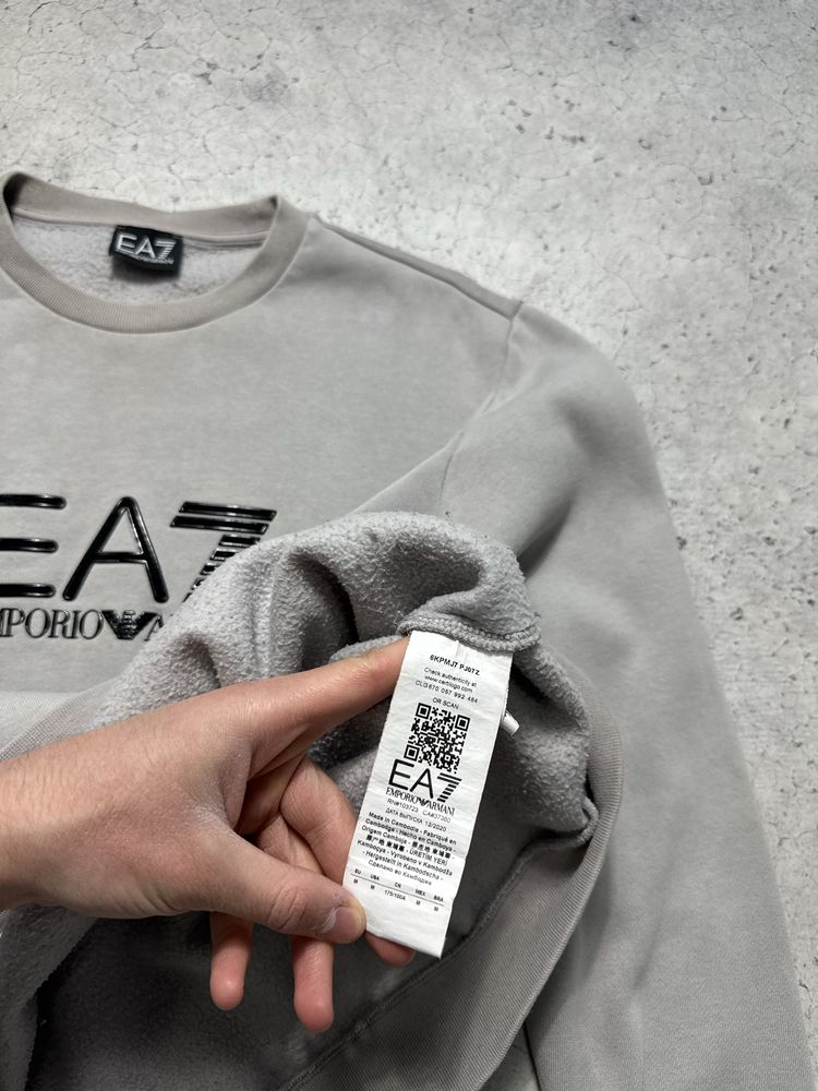 Мужская Кофта Свитшот EA7 Emporio Armani С Большим Лого Ориг S-M