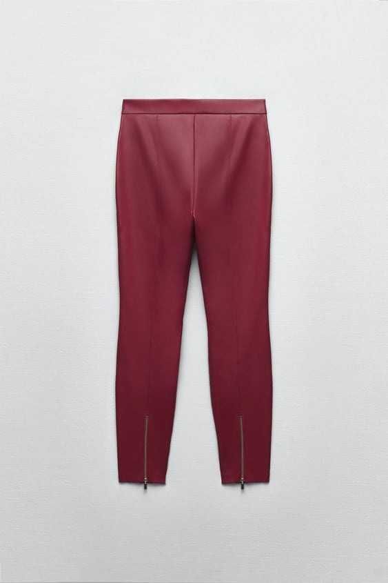 Зара Zara леггинсы Кожаные штаны лосины леггинсы Zara новая коллекция