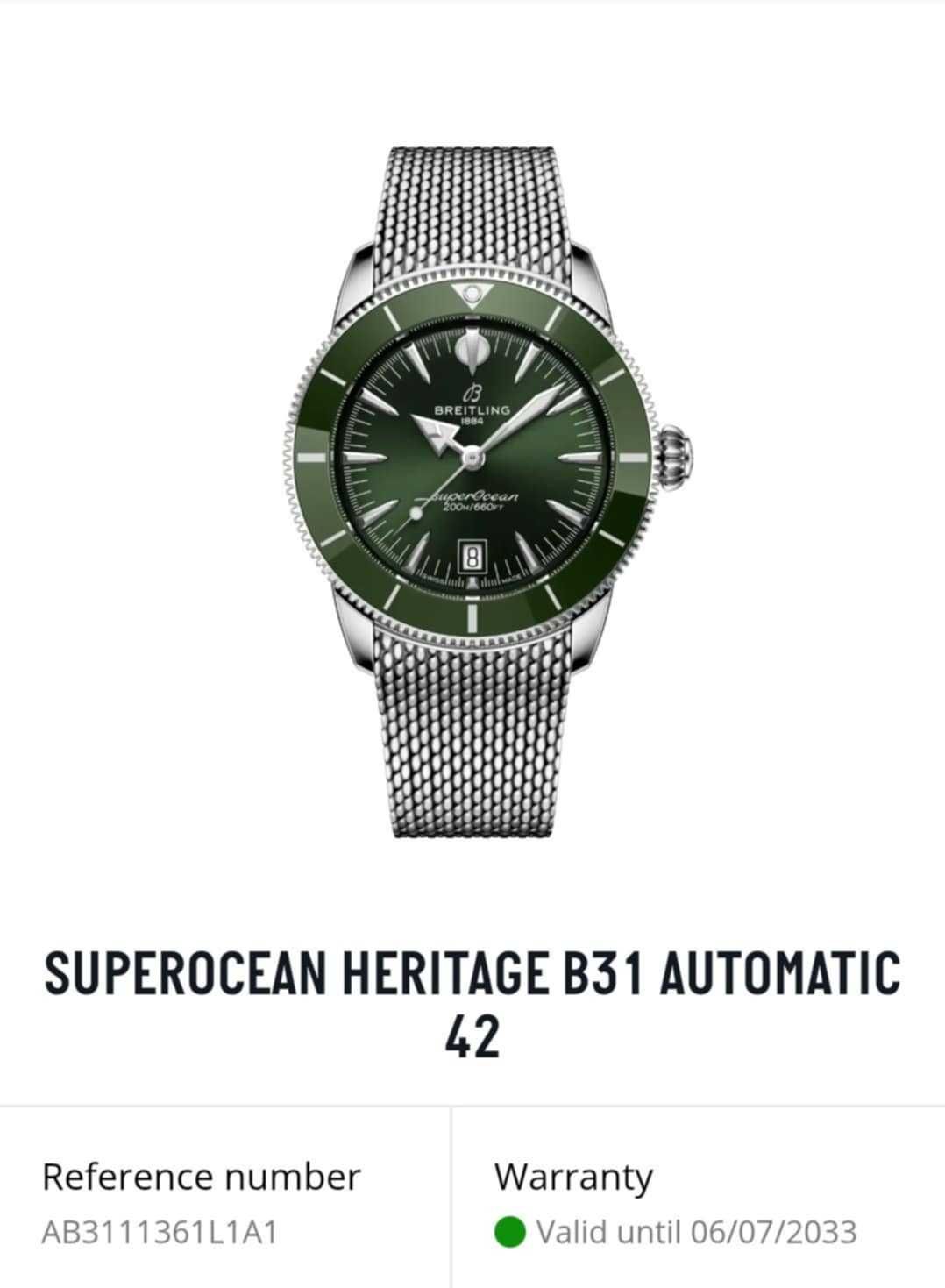 Nowy Breitling Superocean Heritage B31 42mm / 2025r. / 8 lat Gwar