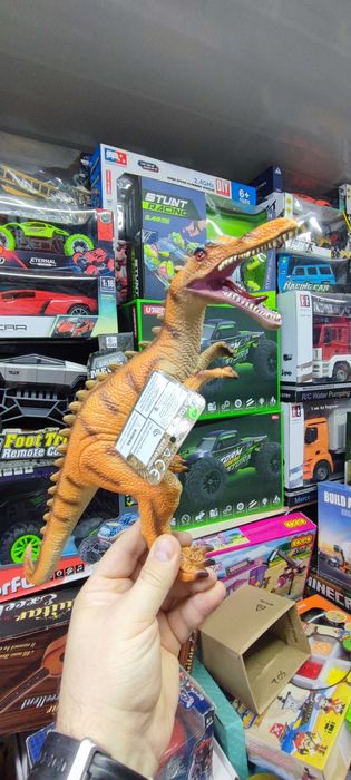 Динозавр резиновый мягкий динозаври м'які резина на батарейках