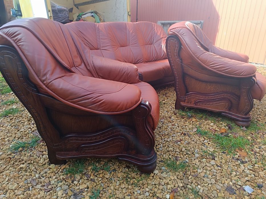 Komplet wypoczynkowy, zestaw wypoczynkowy, komplet skórzany wypoczynek