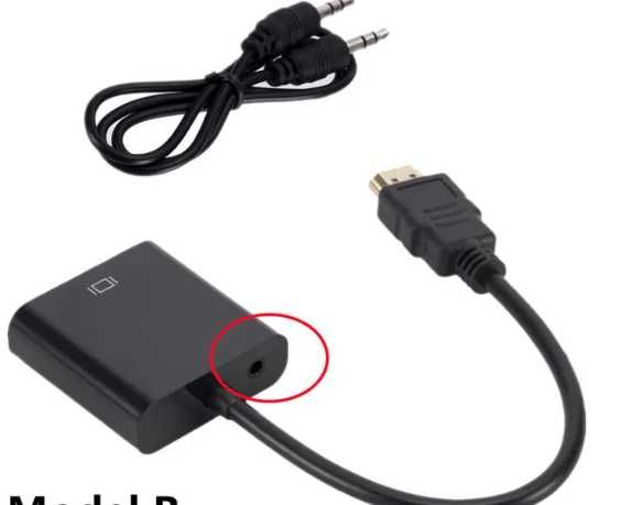 Adaptador HDMI para VGA com cabo de audio