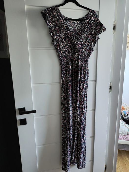 Letnia zwiewna sukienka maxi xl kwiaty