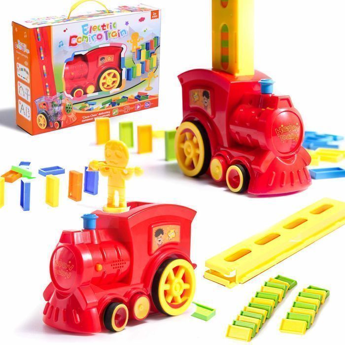Pociąg Lokomotywa Kolejka Układająca Domino Zabawka dla Dzieci