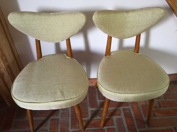 krzesło"serduszko" , 6 sztuk,Kurmanowicz, PRL-po renowacji