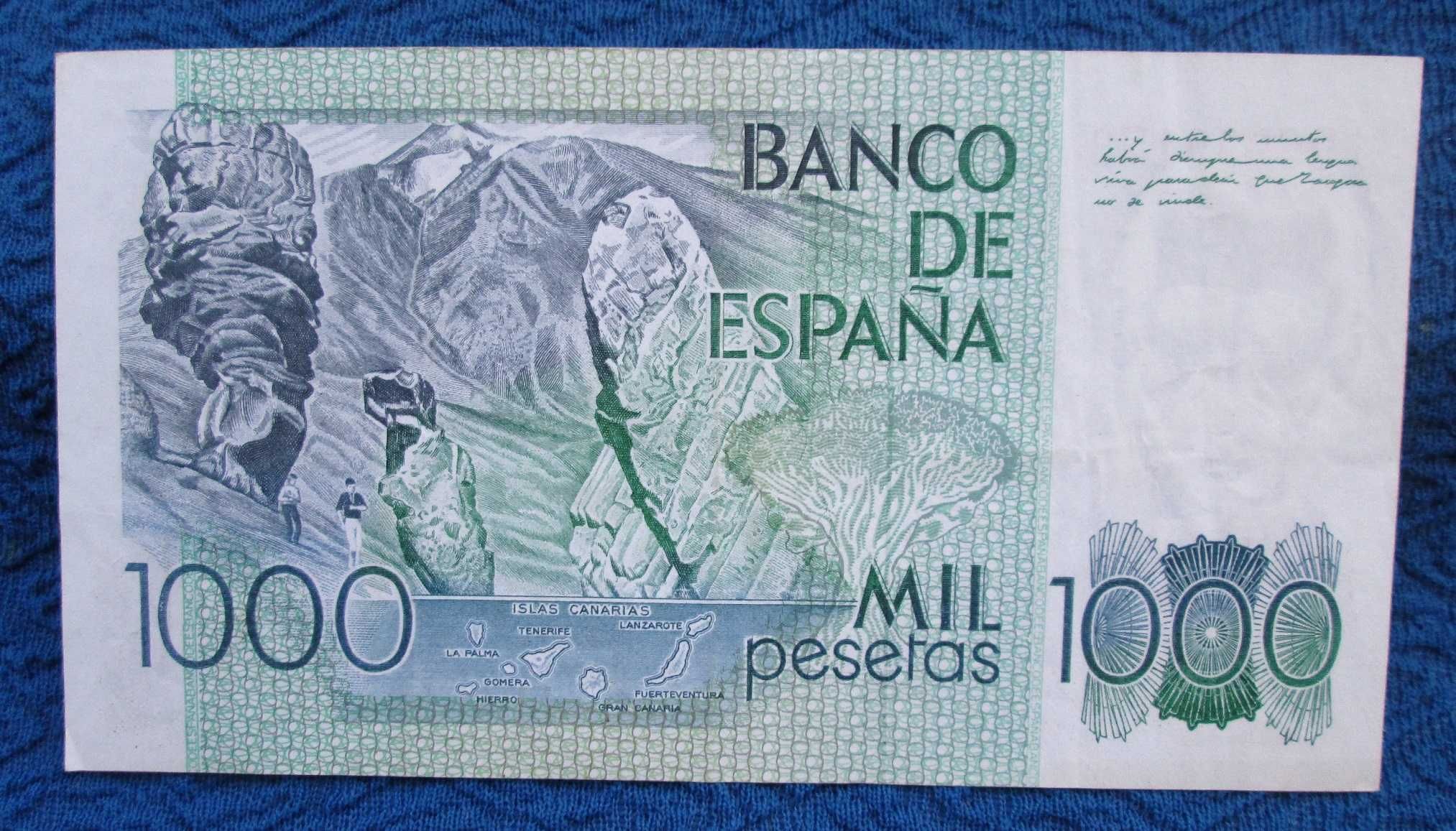 Nota de 1000 pesetas 1979 serie 1D