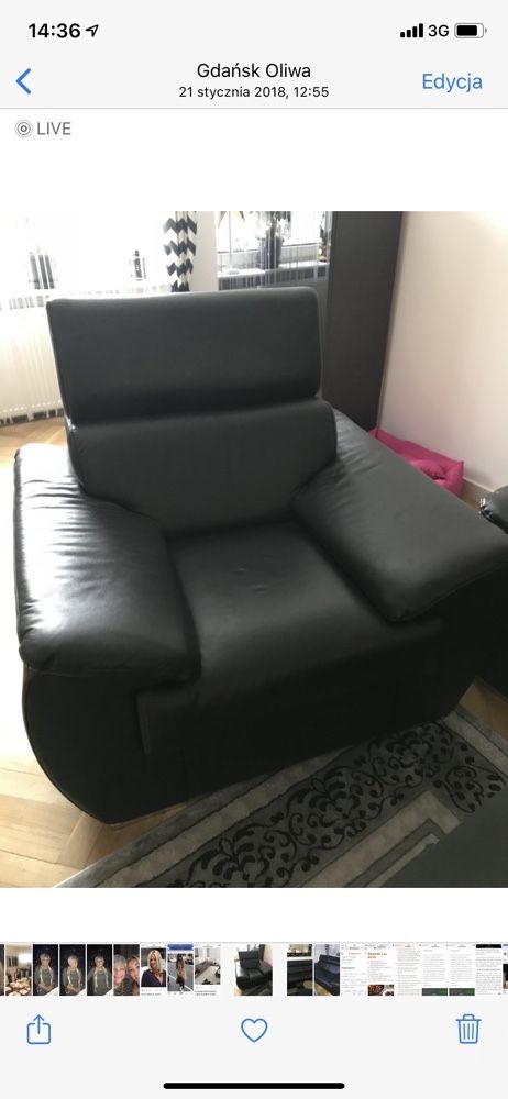 Sofa 3-osobowa + fotel skora!