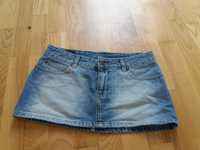 aktualne! jeansowa mini spodnica xs s biodrowka cross jeans
