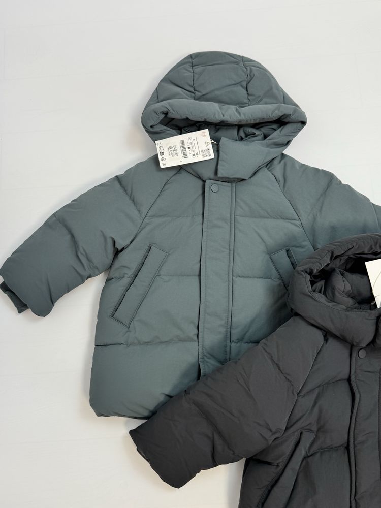 Пуховик Куртка для хлопчика Zara 98(чорна,зелена)104.110.116 чорна