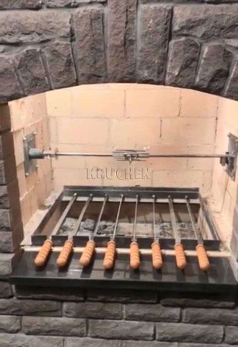 Napęd elektryczny do szaszłyków w grillu, palenisku, kominku, piecu