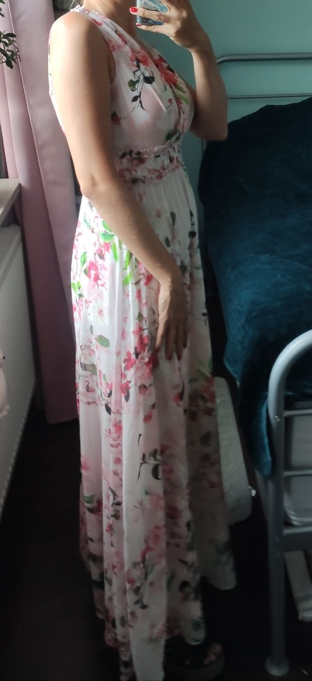 Sprzedam piękną, nową, długą sukienkę w kwiaty. Orsay