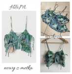 H&M Nowy top w kwiaty wiazany crop top XS