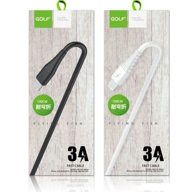 Кабель GOLF 3A Quick Change Type-C, microUSB,Lightning 1 м., мідь