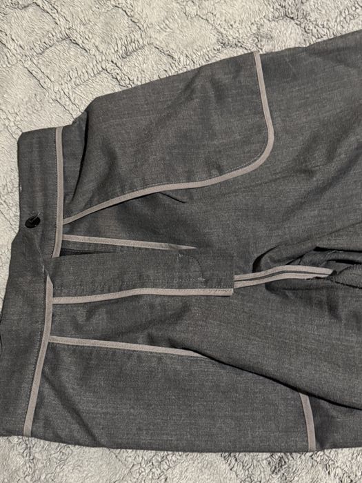 Сірі брюки палаццо з високим рівнем посадки, 98% вовна