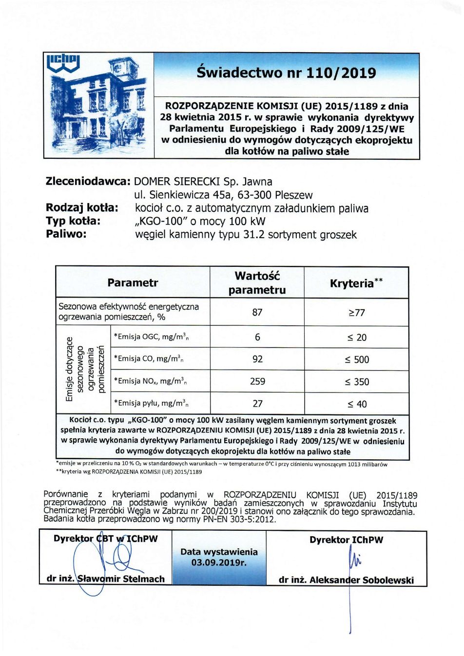 Kocioł Eko-groszek  100 kw 5kl Ecodesign