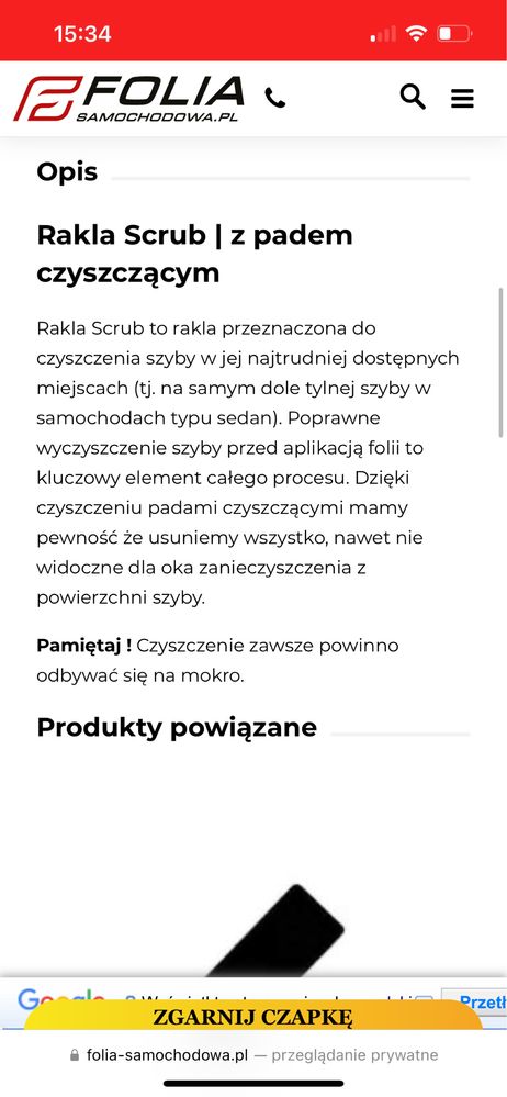 Rakla scrub do czyszczenia szyb w swdanach