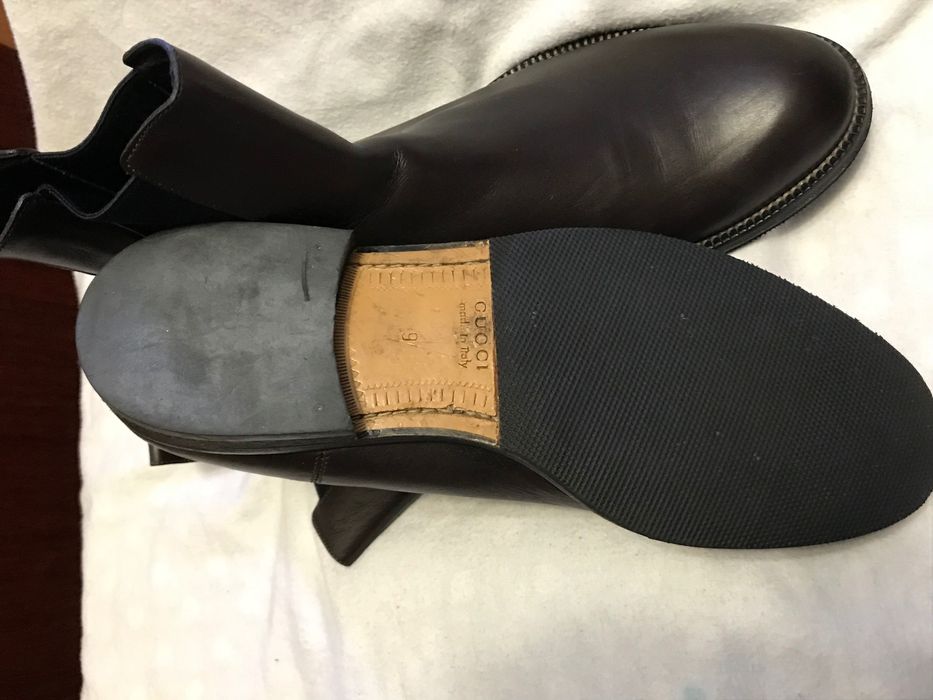 Сапоги кожаные GUCCI оригинал  мужские 42.5 размер